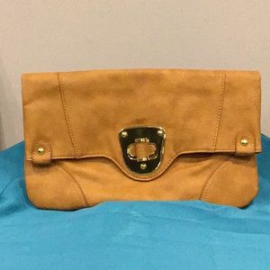 Urban Expressions Tan Fold Down Clutch Purse